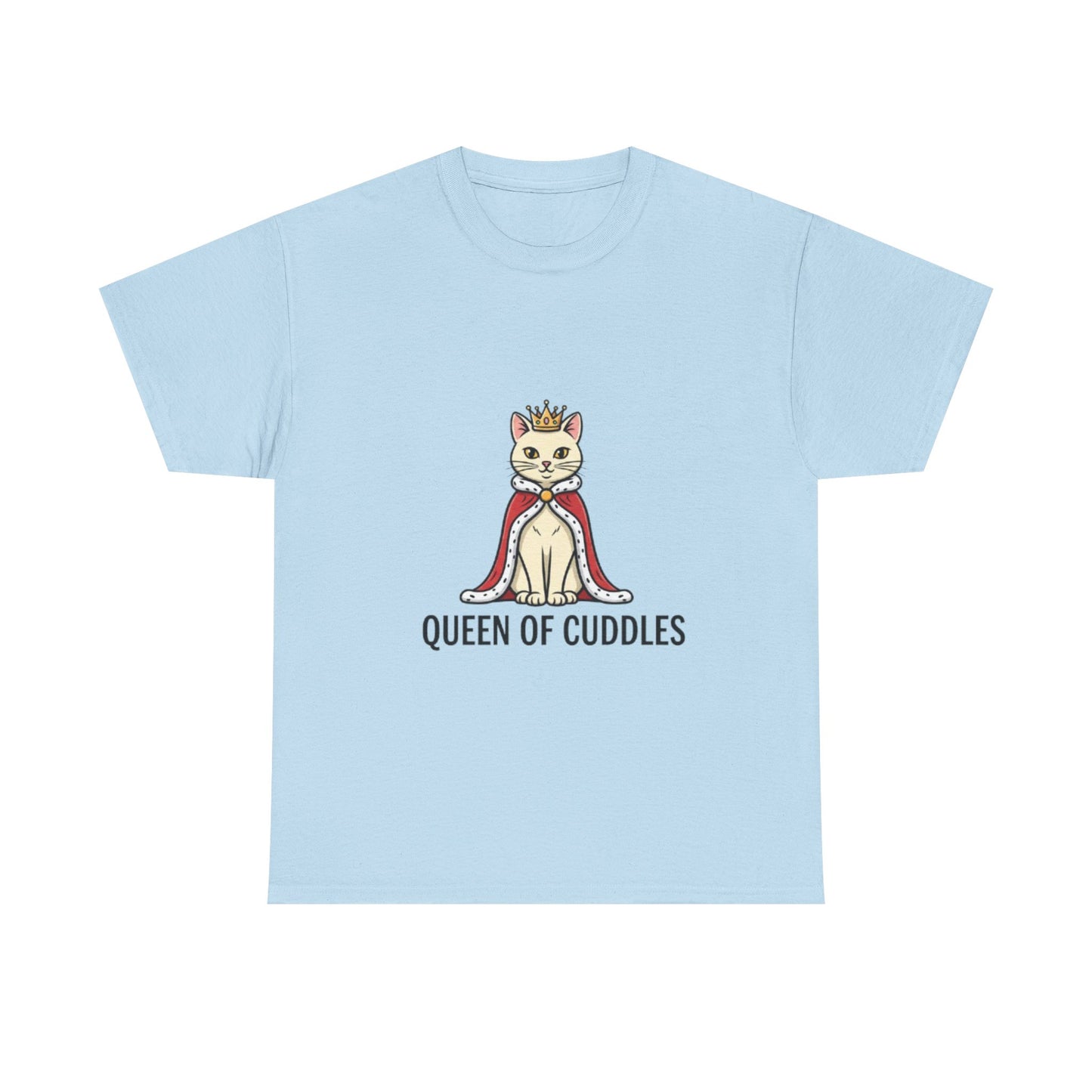 Queen of Cuddles Cat Tee — Cute Cat Crown Graphic T-Shirt