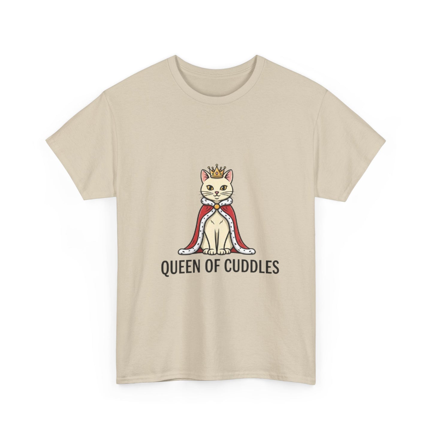 Queen of Cuddles Cat Tee — Cute Cat Crown Graphic T-Shirt