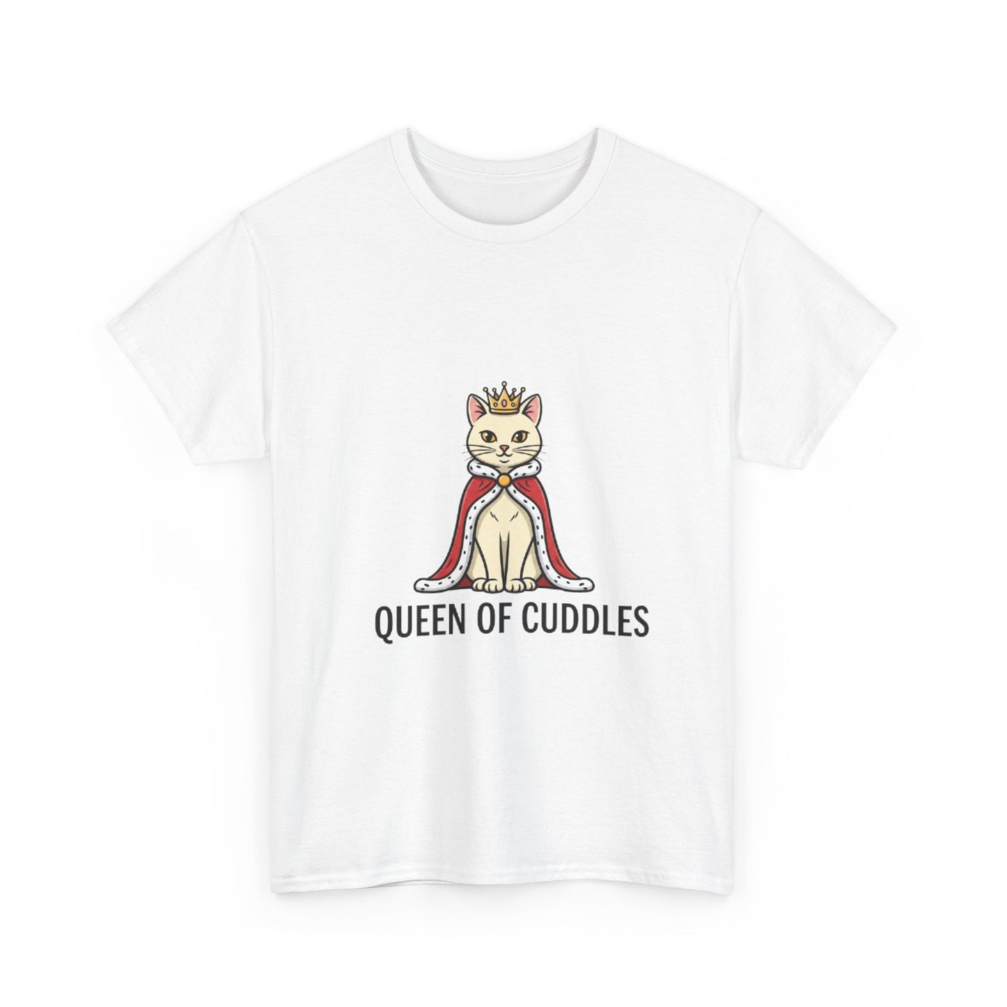Queen of Cuddles Cat Tee — Cute Cat Crown Graphic T-Shirt
