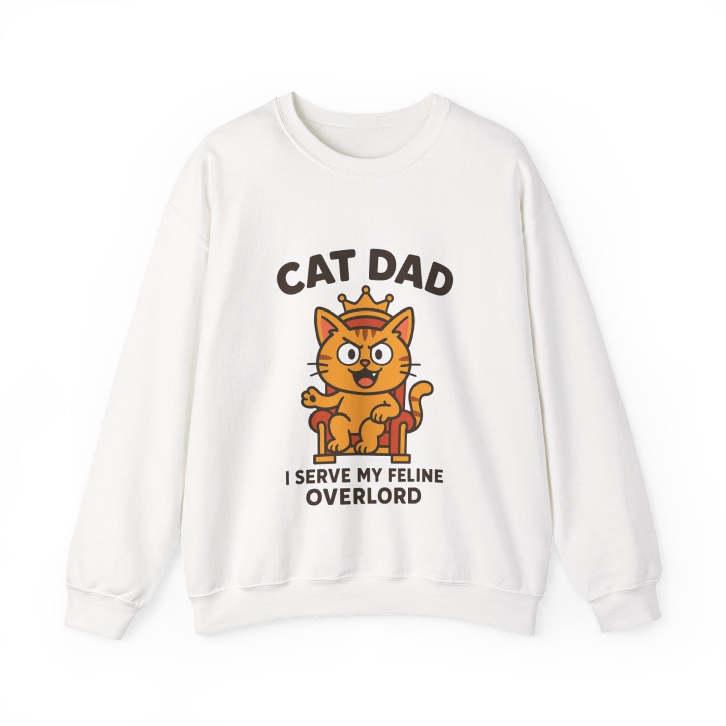 Cat Dad Sweatshirt – I Serve My Feline Overlord | Funny Cat Lover Gift