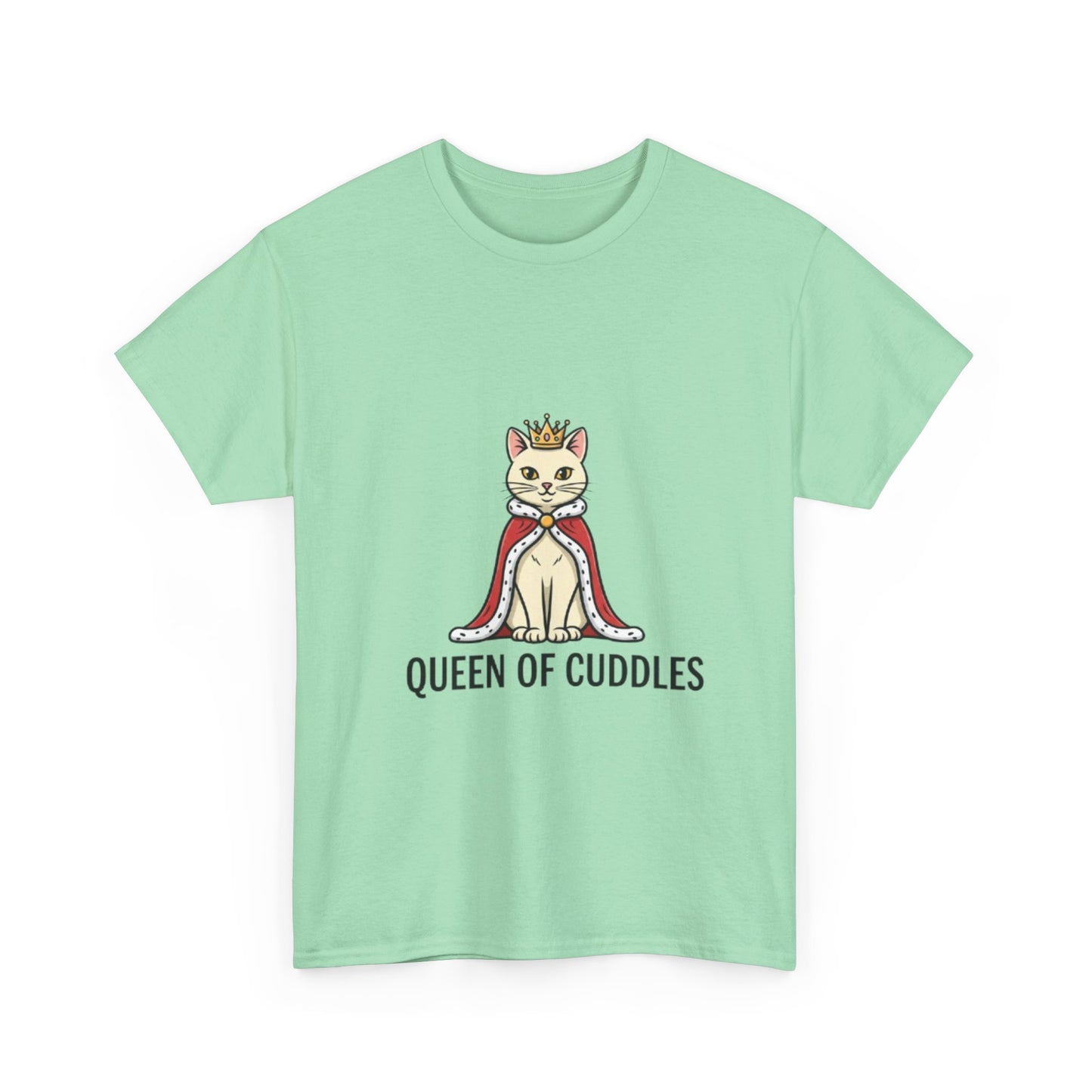 Queen of Cuddles Cat Tee — Cute Cat Crown Graphic T-Shirt
