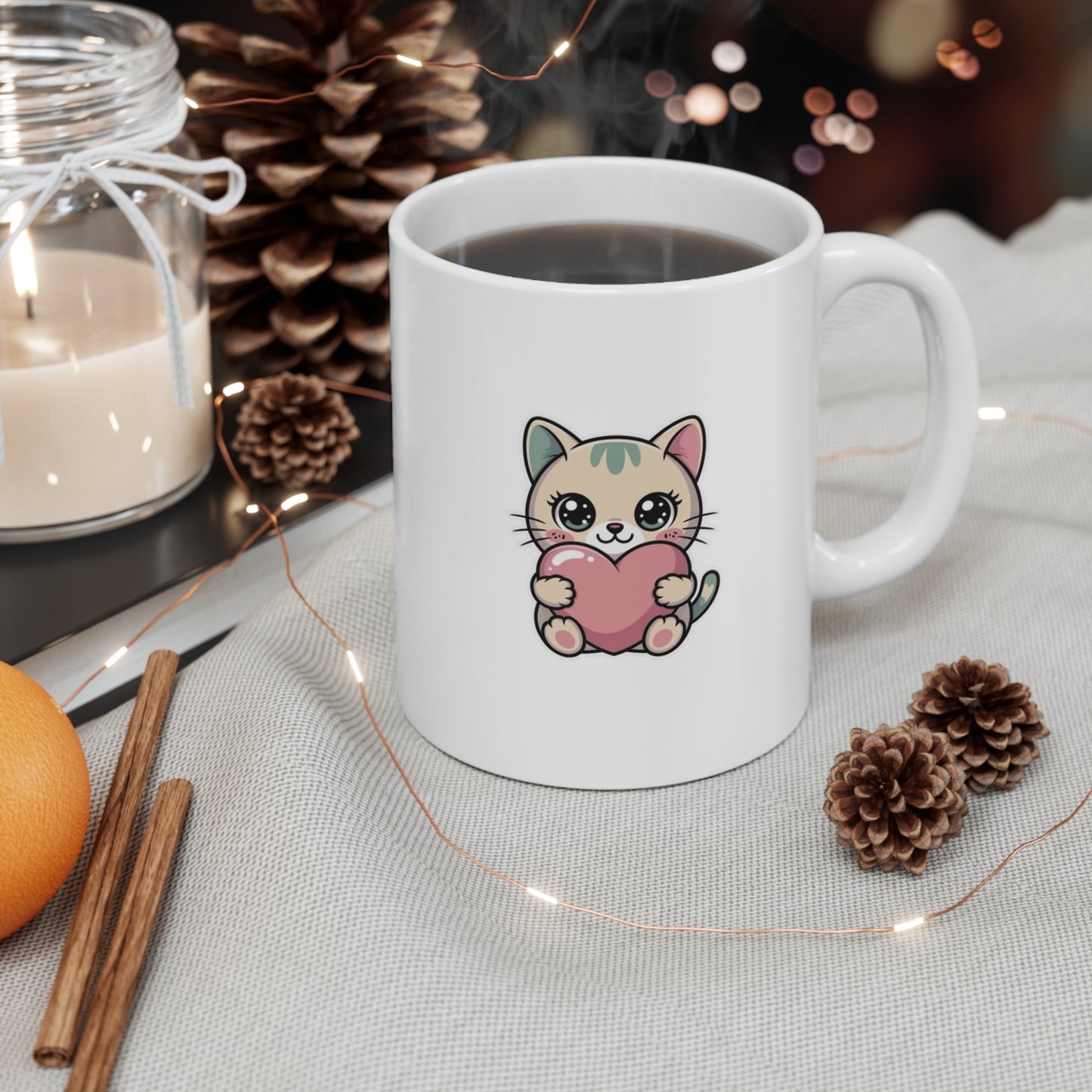Cute Cat Ceramic Coffee Mug — 11oz & 15oz