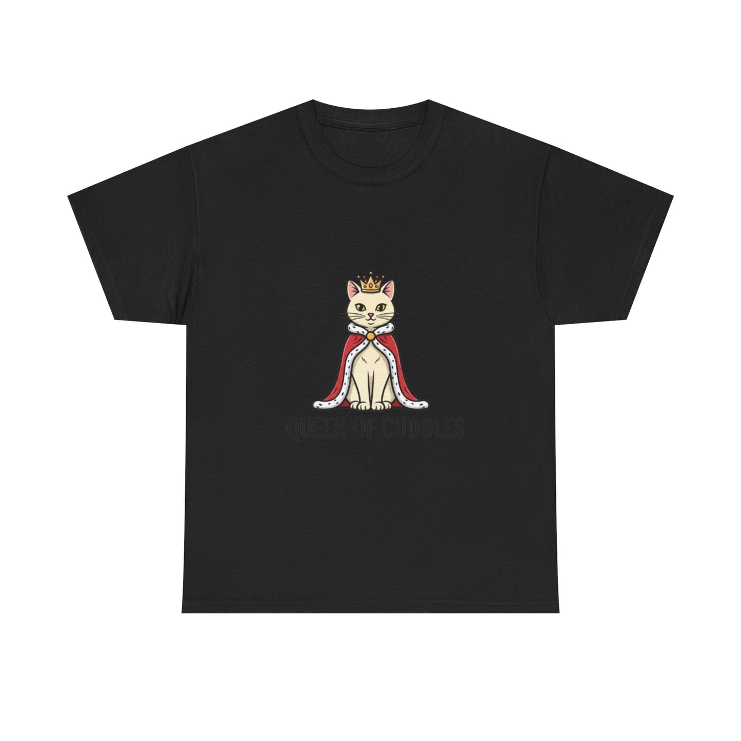 Queen of Cuddles Cat Tee — Cute Cat Crown Graphic T-Shirt