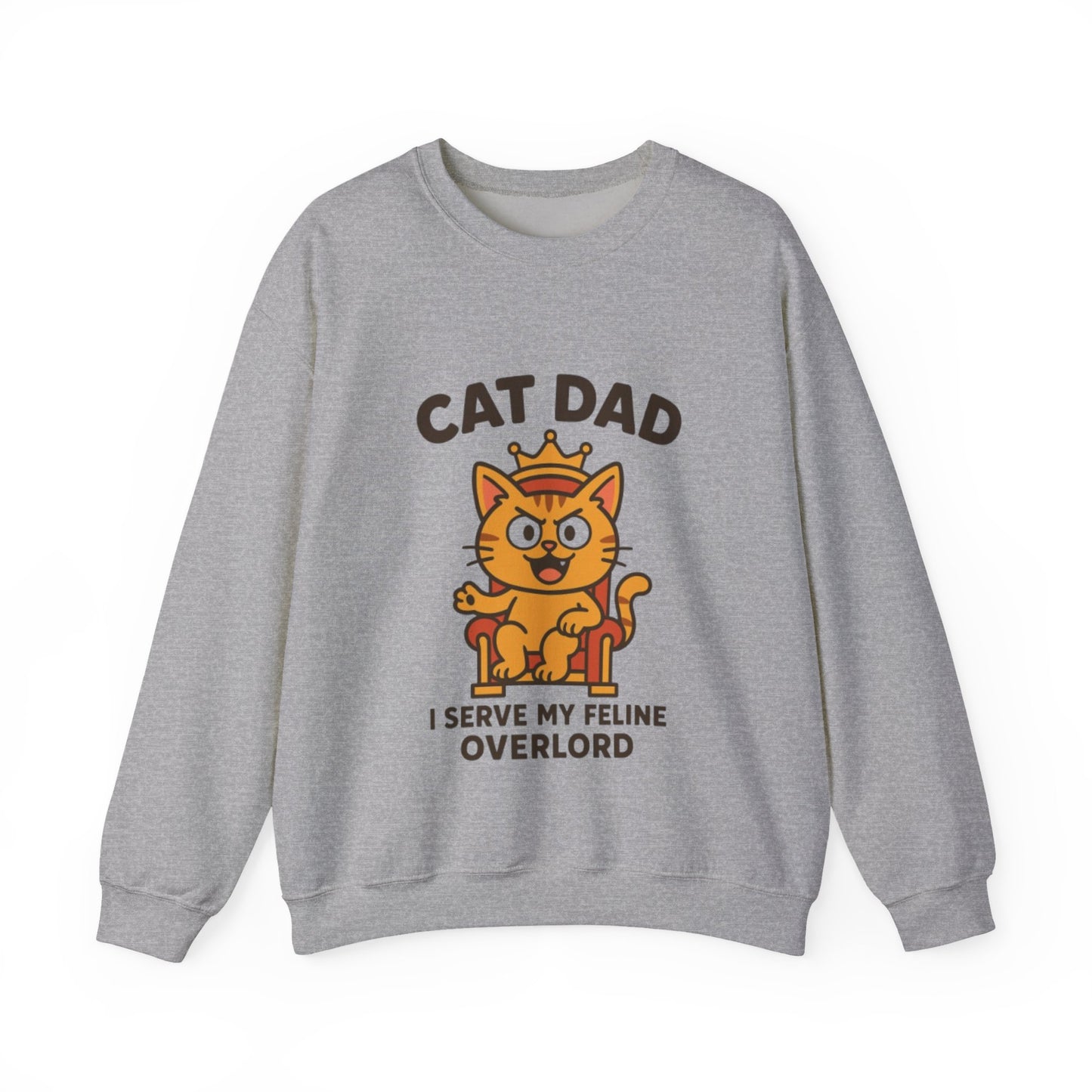Cat Dad Sweatshirt – I Serve My Feline Overlord | Funny Cat Lover Gift