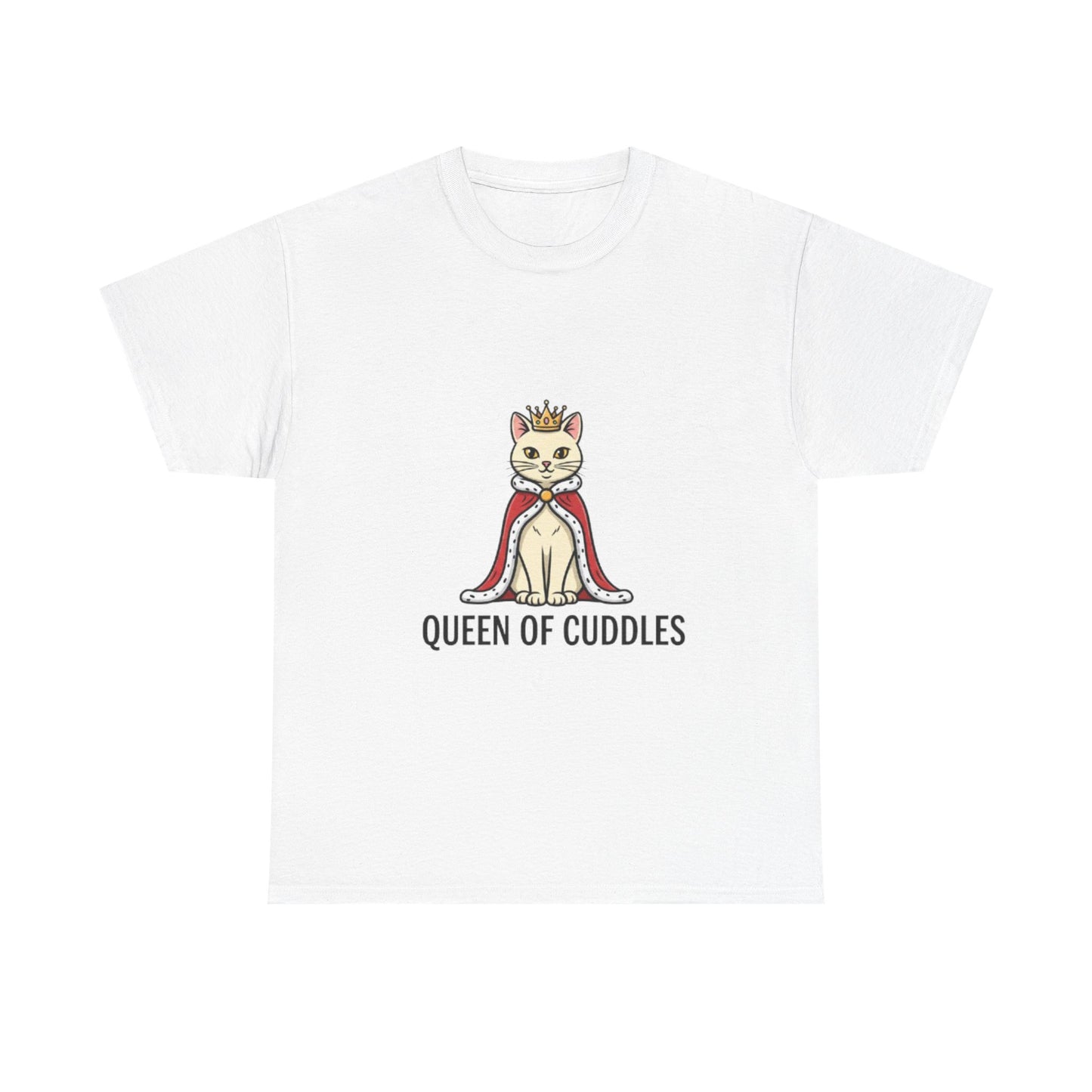 Queen of Cuddles Cat Tee — Cute Cat Crown Graphic T-Shirt