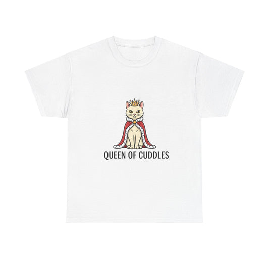 Queen of Cuddles Cat Tee — Cute Cat Crown Graphic T-Shirt
