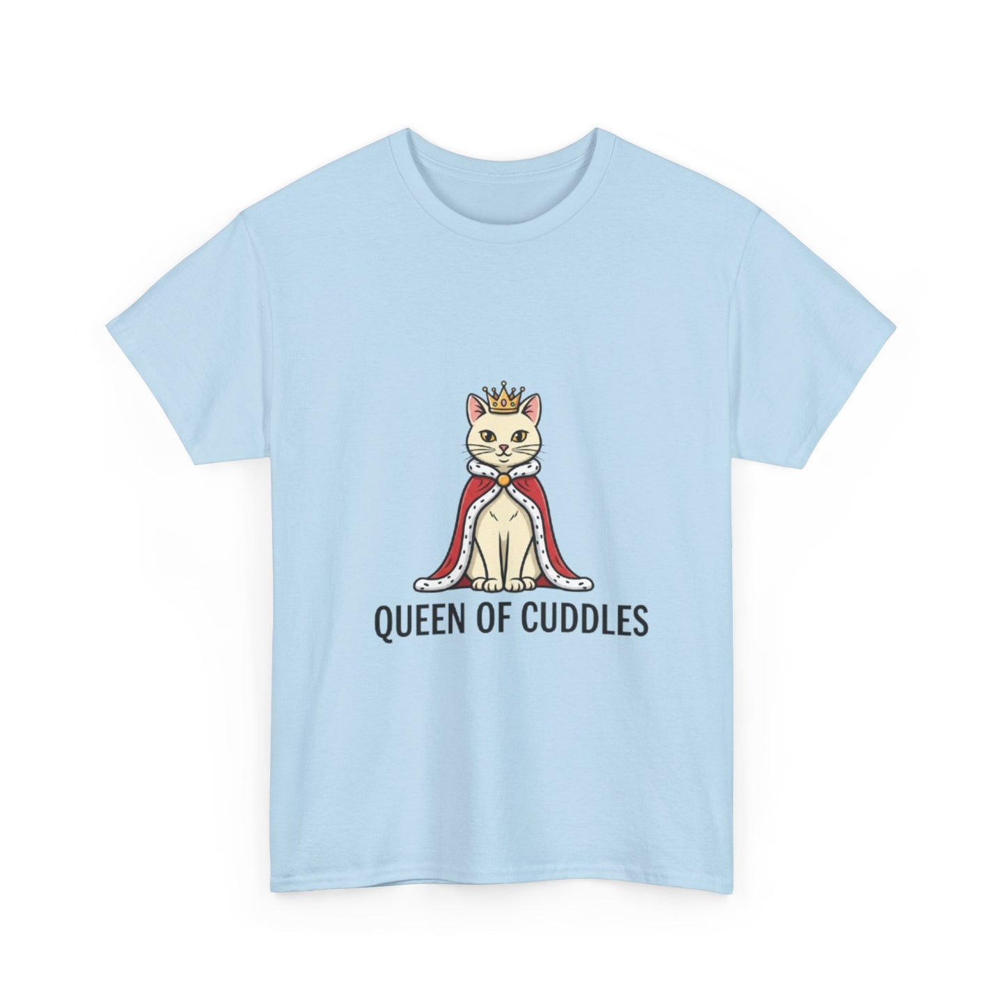 Queen of Cuddles Cat Tee — Cute Cat Crown Graphic T-Shirt