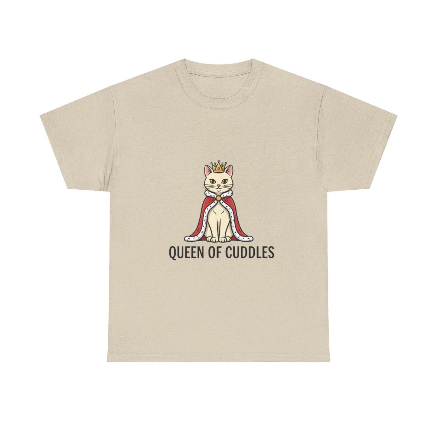 Queen of Cuddles Cat Tee — Cute Cat Crown Graphic T-Shirt
