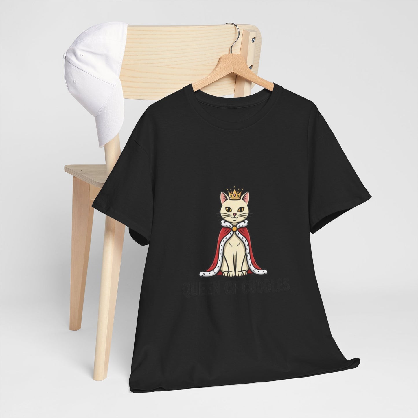 Queen of Cuddles Cat Tee — Cute Cat Crown Graphic T-Shirt