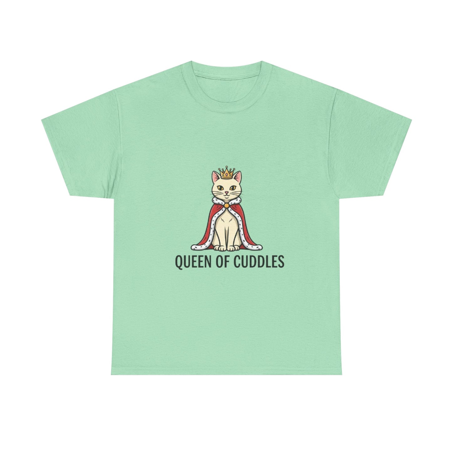Queen of Cuddles Cat Tee — Cute Cat Crown Graphic T-Shirt